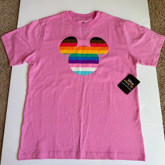 NEW Disney Pride Rainbow Mickey Pink Tee - Picture 2 of 8